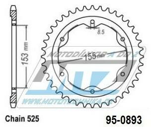 Obrázek produktu Rozeta ocelová (převodník) 0893-40zubů MTZ - KTM 1290 Superduke / 14-15 + 1290 Superduke R / 16-20 + 1290 Superduke GT / 16-21 95-0893-40