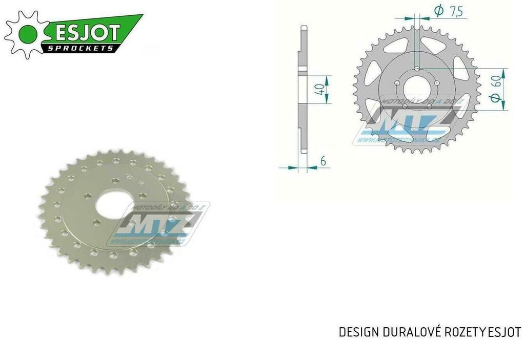 Obrázek produktu Rozeta řetězová (převodník) Dural KTM50B-45zubů ESJOT 51-12200-45 - barva stříbrná - KTM 50SX Pro Senior LC / 03-13 AL-KTM50B-45E