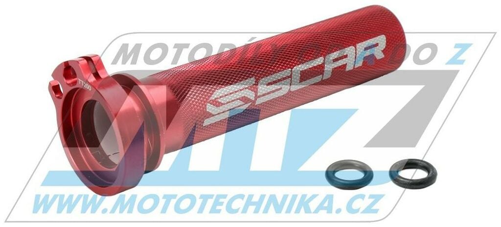 Obrázek produktu Rukojeť plynu hliníková s ložiskem - Honda CRF250R / 02-25 + CRF450R / 02-25 + CRF250X+CRF450X+CRF450L - červená SRTT200