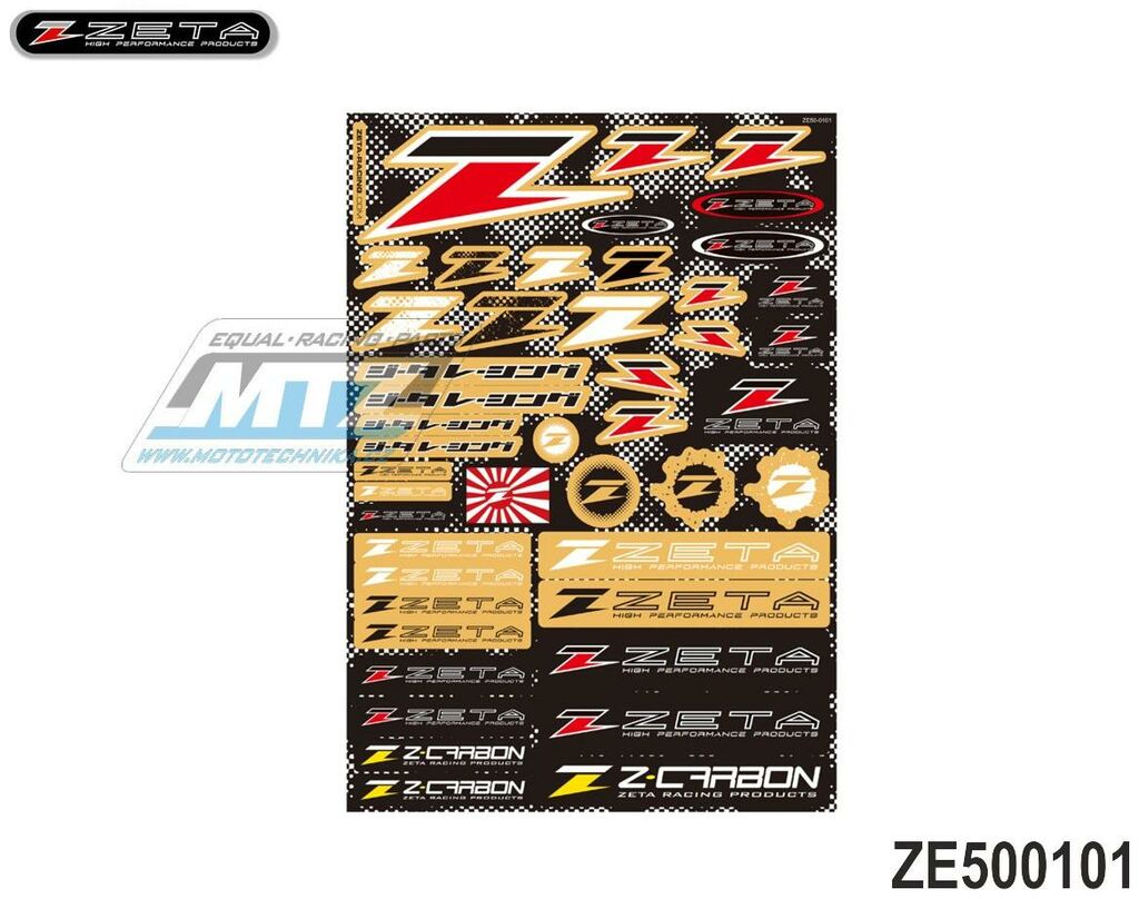 Obrázek produktu Sada nálepek ZETA RACING Sponzor (46 samolepek) - ZETA ZE50-0101 ZE500101