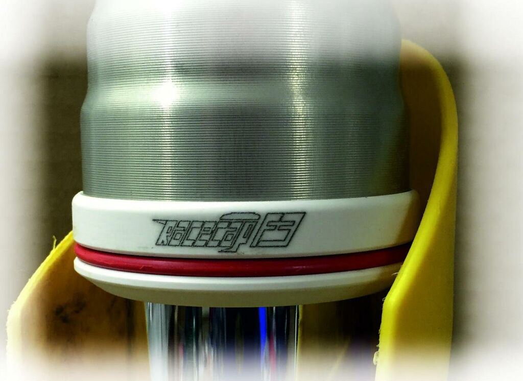 Obrázek produktu Sada přídavných prachovek předních vidlic RACECAP F3 pro vidlice White Power 48mm - KTM + Husaberg + Husqvarna - bílo-červené (racecap-onfork) RCRCF3-01/04