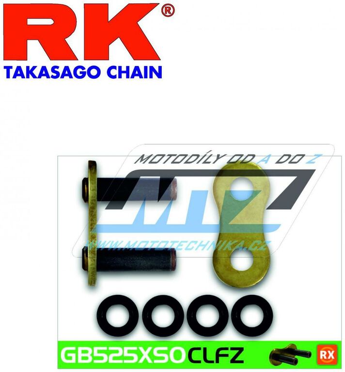 Obrázek produktu Spojovací článek řetězu (nýtovací skobka řetězu) pro řetěz RK 525 XSO zlatá ŘSK-RK525XSOG