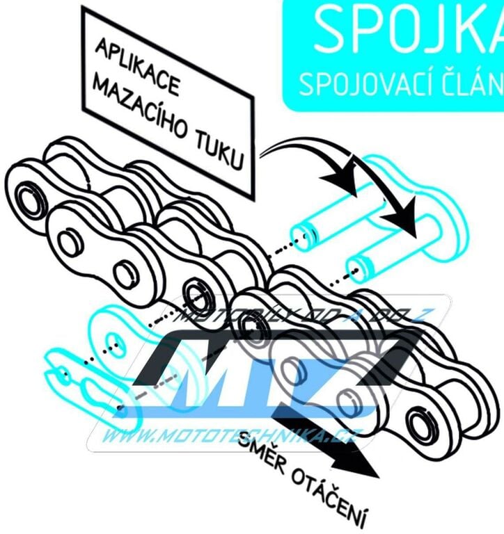 Obrázek produktu Spojovací článek řetězu (spojka řetězu) pro řetěz RK 520 MXZ modrá ŘSP-RK520MXZB