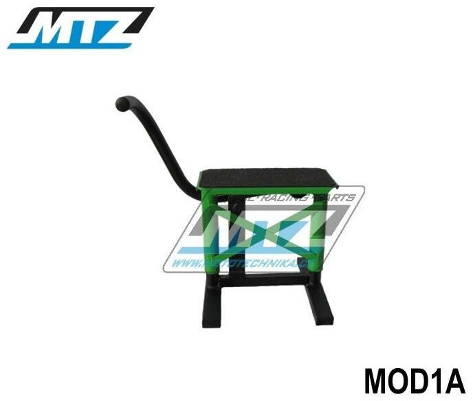 Obrázek produktu Stojánek MX (stojan pod motocykl) s kovovou deskou a protiskluzovou gumou - zelený MOD1A-08/02