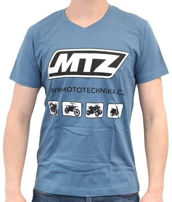 Obrázek produktu Tričko MTZ V-NECK SLIM s potiskem (barva Denim)  XL (mtztricko-1) MTZTRICKO