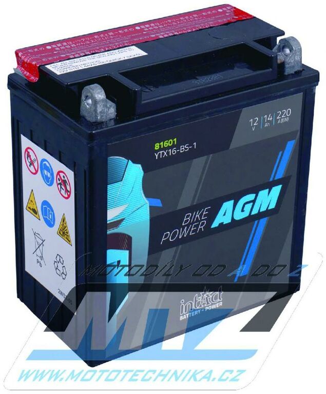 Obrázek produktu Baterie (akumulátor motocyklový) YTX16-BS-1 (12V/14Ah) (ytx16-bs-1) B-YTX16BS1