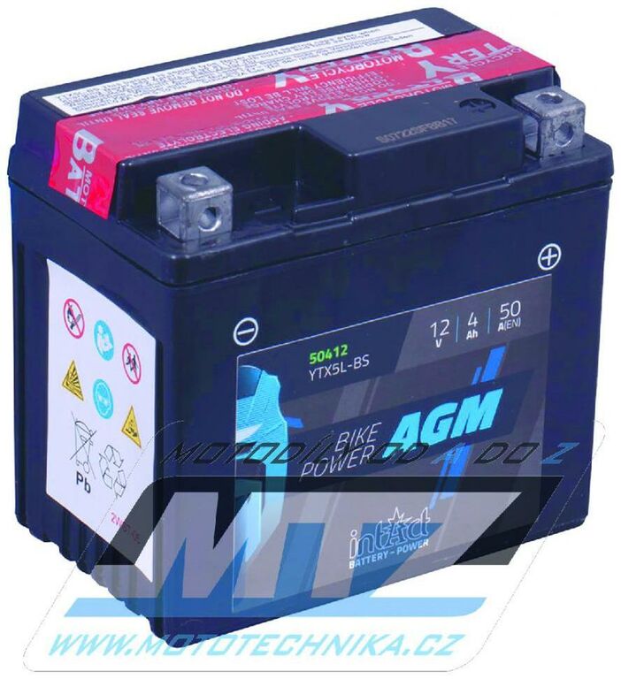 Obrázek produktu Baterie (akumulátor motocyklový) YTX5L-BS (12V-4Ah) (ytx5l-bs) B-YTX5LBS
