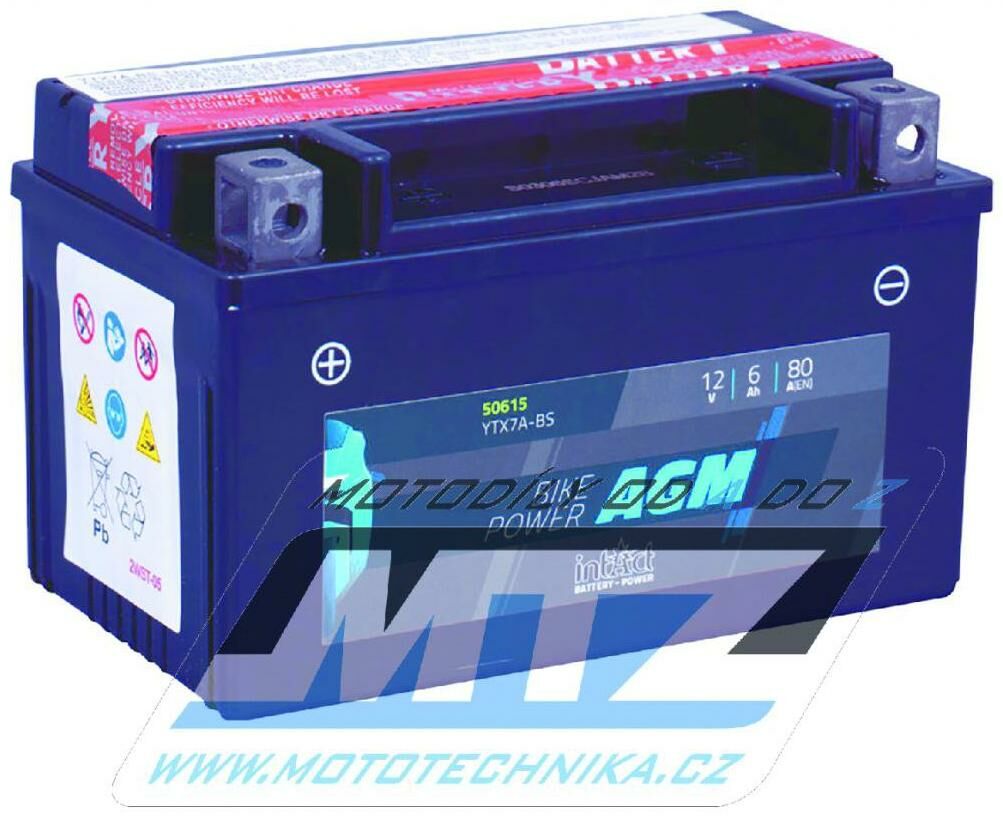 Obrázek produktu Baterie (akumulátor motocyklový) YTX7A-BS (12V-6Ah) (ytx7a-bs) B-YTX7ABS