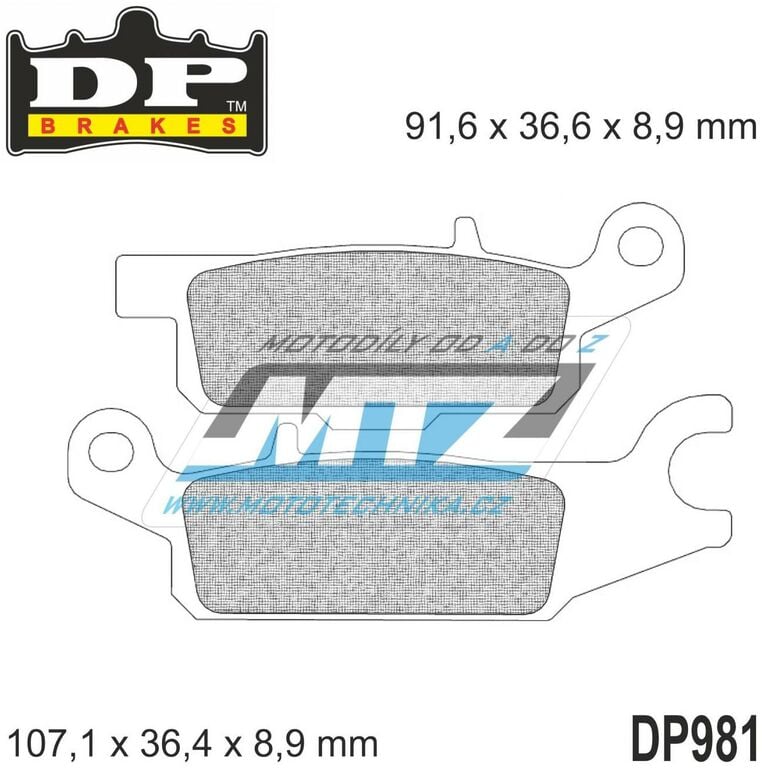 Obrázek produktu BRZDOVÉ DESTIČKY SLINUTÉ DP981 DP981