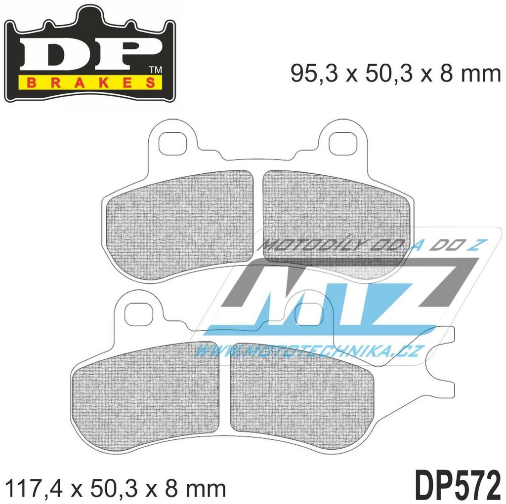 Obrázek produktu BRZDOVÉ DESTIČKY SLINUTÉ DP572 DP572
