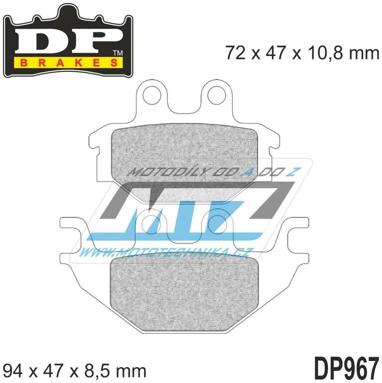 Obrázek produktu BRZDOVÉ DESTIČKY SLINUTÉ DP967 DP967