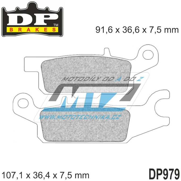 Obrázek produktu BRZDOVÉ DESTIČKY SLINUTÉ DP979 DP979