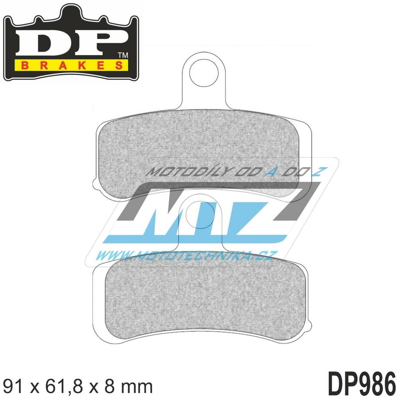 Obrázek produktu BRZDOVÉ DESTIČKY SINTRD DP986 DP986