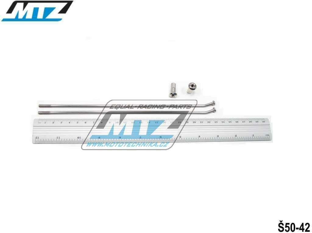 Obrázek produktu Drát/Špice nerezové do kola + Niple 21" - Suzuki RM125+RM250 / 88-96 + 00-12 + RMX250 / 89-02 + DRZ400 / 00-16 + Yamaha TTR600 / 93-00 + Kawasaki KLX400 / 00-03 Š50-0042
