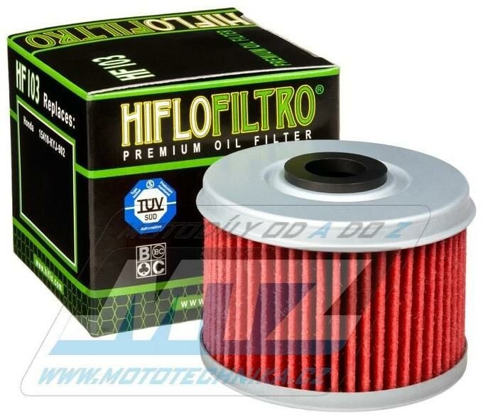 Obrázek produktu Filtr olejový HF103 (HifloFiltro) - Honda CRF250L + CRF250RL Rally + CRF300L + CB300F + CB300R HF103