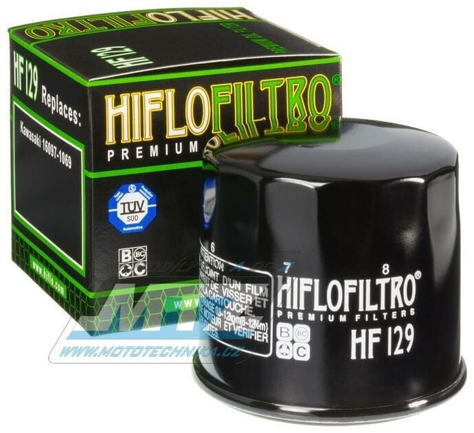 Obrázek produktu Filtr olejový HF129 (HifloFiltro) - Kawasaki Mule PRO-FXT + Mule PRO-FXT EPS + Mule PRO-FX + Mule PRO-FXR + Mule 2510 Diesel + Mule 3010 Diesel + Mule 4010 Diesel + Suzuki DF140 (hf129) HF129