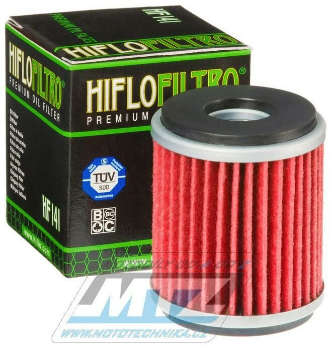 Obrázek produktu Filtr olejový HF141 (HifloFiltro) - Yamaha YZF250+YZF450 + WRF250+WRF450 + VP125 X-City + WR125X+WR125R + Beta 125RR + Fantic 125 Caballero + Gas-Gas ECF250+ECF300 + HM CREF 125 + MBK 125 Skycruiser + HF141