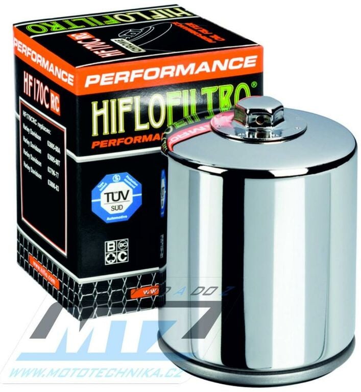 Obrázek produktu Filtr olejový HF170CRC (HifloFiltro) chromový - Harley Davidson XL883 Sportster + XLH883 Sportster + XL1000 + XLS1000 + XLX1000 + XLH1100 + XLH1200 Sportster + XL1200NS Sportster Iron + FLHT Electra G HF170CRC