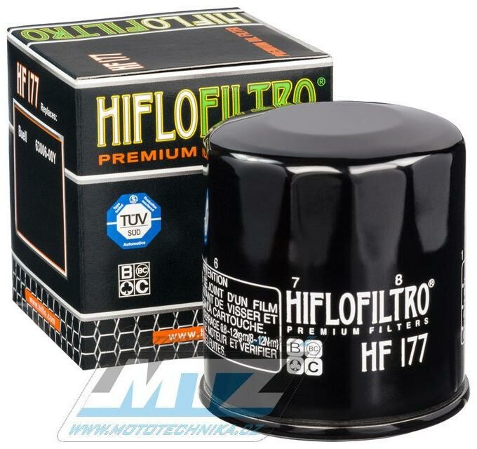 Obrázek produktu Filtr olejový HF177 (HifloFiltro) - Buell 500 Blast + 900 Firebolt + 900 Lightning + 1200 Lightning + 1200 Ulysses + CF Moto MT650+NK650+GT650+SR450 HF177
