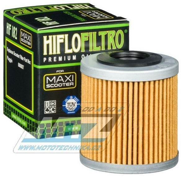 Obrázek produktu Filtr olejový HF182 (HifloFiltro) - Piaggio 350 Beverly 4T-4V i.e. E3 + Piaggio 350 Beverly ST Sport Touring 4T-4V i.e. E4 HF182