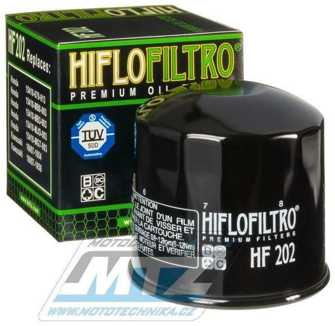 Obrázek produktu Filtr olejový HF202 (HifloFiltro) - Honda VF400 + VF500 + VT500 + VT500 Shadow + VT500 Eurosport + CBX750 + VF750 + VF750 Magna + VT800 Shadow + VF1000 + VF1100 + Kawasaki EN450+EX500+VN700+VN750 HF202