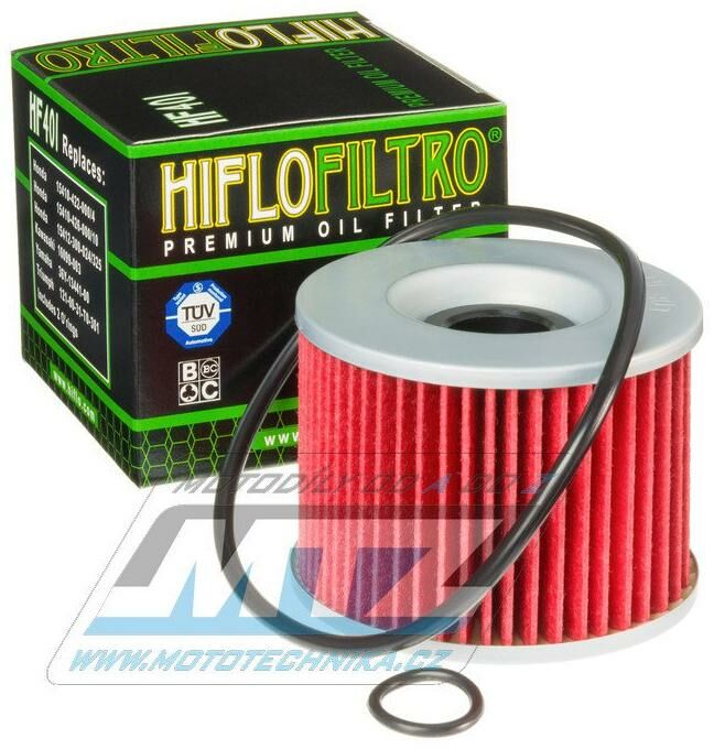 Obrázek produktu Filtr olejový HF401 (HifloFiltro) - Benelli  350+500 + Bimota  500+900+1000 + Honda  CB500+CB650+CB750 + GL1100 + Kawasaki  EX250 + Z400+ZX550+KZ750+ZX750 + KZ1000+ZX1000+ZRX1200 + Yamaha  FZR750+FZR1 HF401