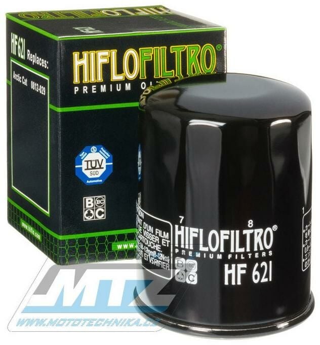 Obrázek produktu Filtr olejový HF621 (HifloFiltro) - Arctic Cat 350CR + 400 Alterra + 450 Core + TRV450 + 500 4x4 + 550 LTD + TRV550 + 650 H1 4x4 + TBX700 + TRV700 + TRV1000 + 650 Prowler + XTX700 Prowler + 1000 Wildc HF621