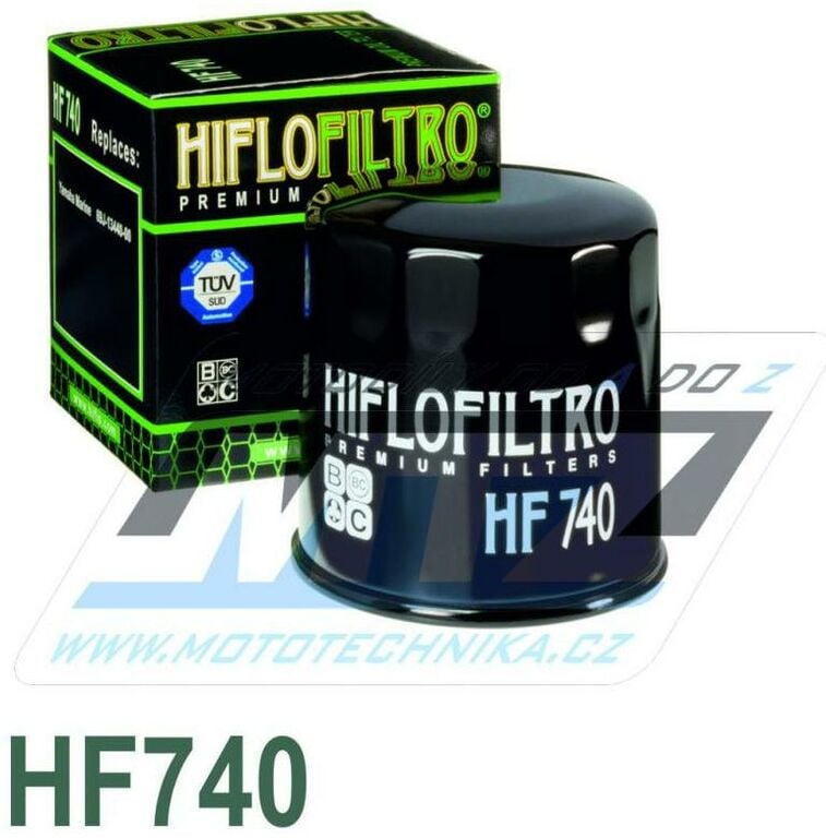 Obrázek produktu Filtr olejový HF740 (HifloFiltro) - Yamaha F150+200+250 + FX HO + FX Cruiser SHO + FZR+FZS+VXR+VXS + 190FSH + 212 Limited + 212SS + 212X (olejovy-filtr-hf740) HF740