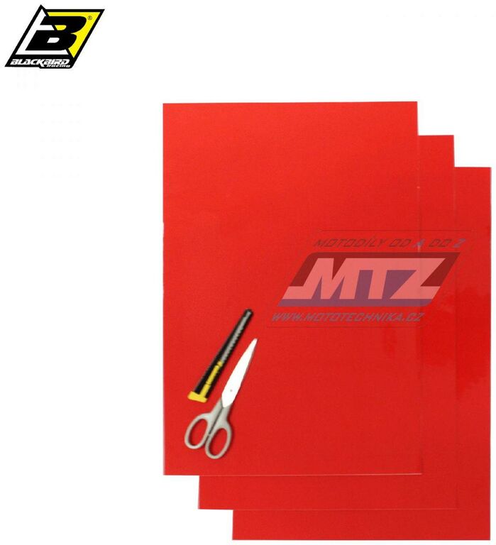 Obrázek produktu Fólie silnostěnná barevná - červená (balení 3 archy) BB5051-60