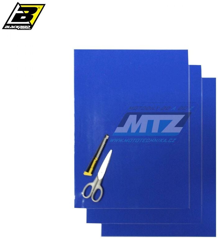 Obrázek produktu Fólie silnostěnná barevná - modrá (balení 3 archy) BB5051-70