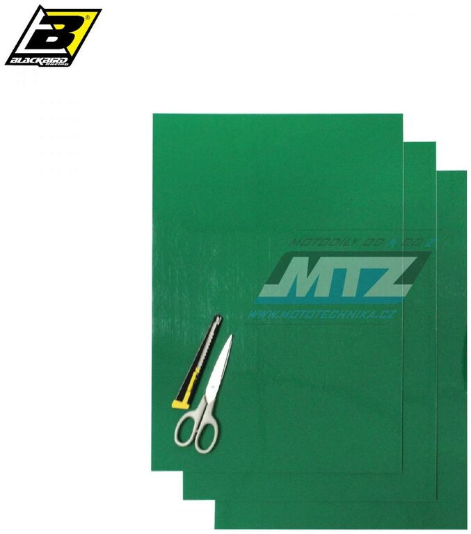 Obrázek produktu Fólie silnostěnná barevná - zelená (balení 3 archy) BB5051-30