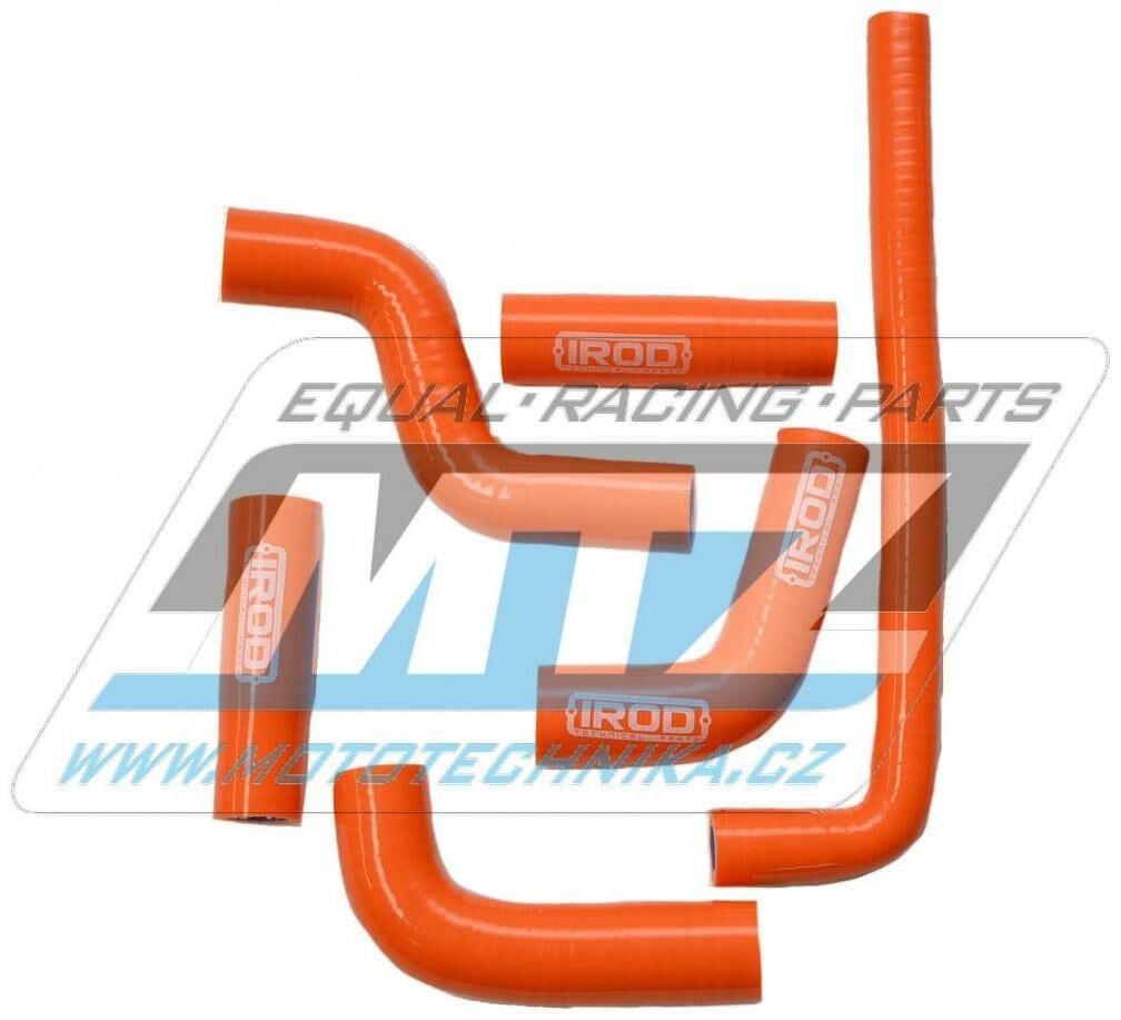 Obrázek produktu Hadice chladiče KTM 400EXC+450EXC+520EXC+525EXC / 02-07 + 450SMR+525SMR+560SMR - oranžové (sada 6ks) (ir010041-vodoznak)