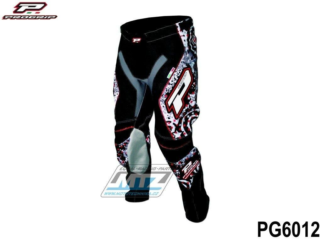 Obrázek produktu Kalhoty motokros PROGRIP 6012 TOP LINE RINGS - černo-bílé - velikost 32 PG6012-RI-32