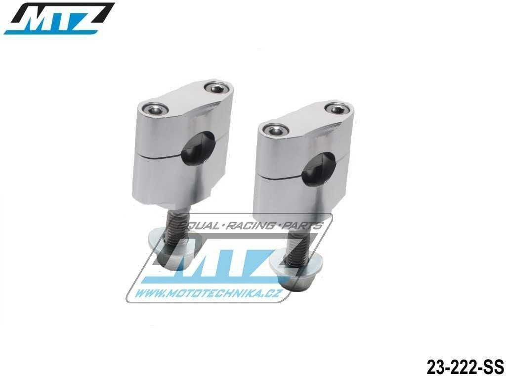 Obrázek produktu Klemy řidítek - pro řidítka 22,2mm (hlavní šroub - 12mm) - barva stříbrná 23-222-SS