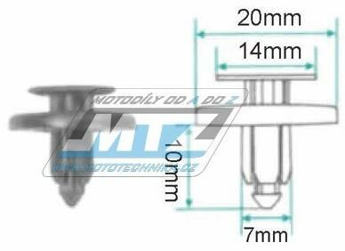 Obrázek produktu Klip/Nýt kapoty (plastová příchytka kapoty) - pro montážní otvor 7mm 84-25030