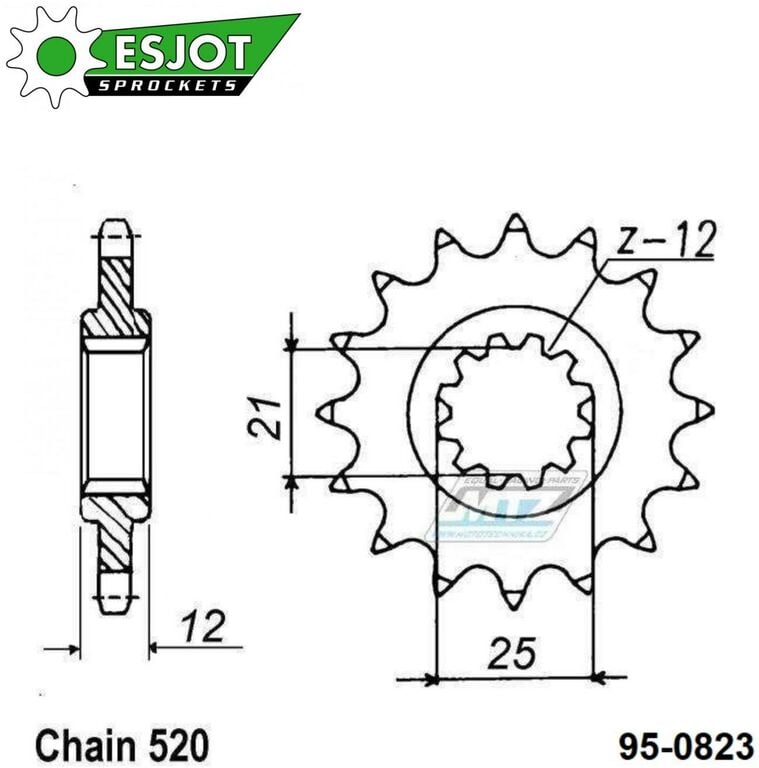 Obrázek produktu Kolečko řetězové (pastorek) 0823-14zubů ESJOT 50-32116-14 - Husaberg FE350+FE400+FE501+FE600 + FE450+FE550+FE650 + FC350+FC450+FC501+FC550+FC600 + MX350+MX499+MX501+FS450+FS550+FS650 + Husqvarna CR125 95-0823-14-ES