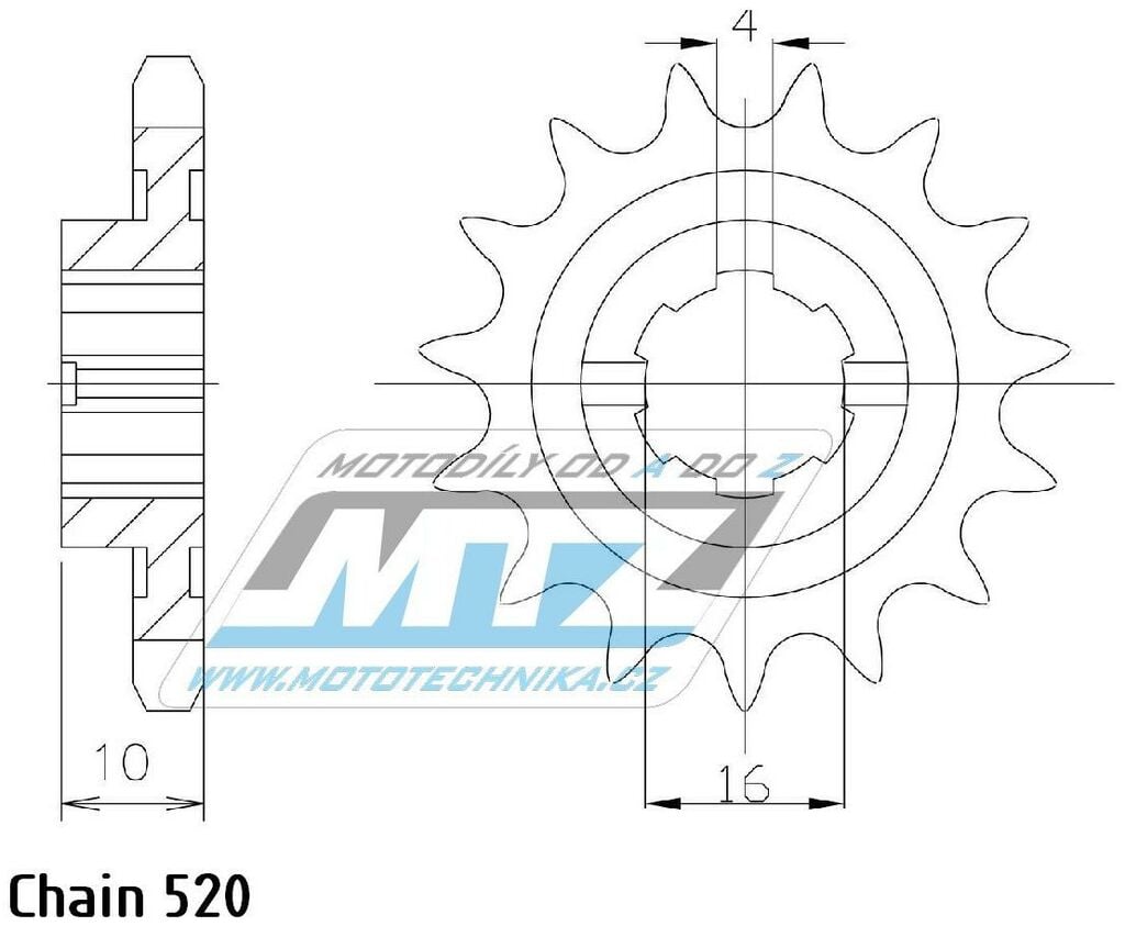 Obrázek produktu Kolečko řetězové (pastorek) 95-HQ125ST-13zubů MTZ - Husqvarna CR125+WR125+WRE125 + SM125S+SMS125 + WR240 Enduro 95-HQ125ST-13