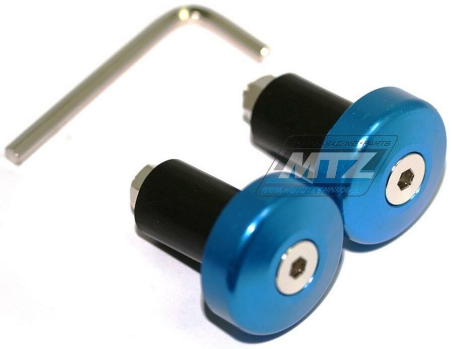 Obrázek produktu Koncovky/závaží řidítek Alloy - modré (pro vnitřní průměr řidítek ¤17mm) 23-01503