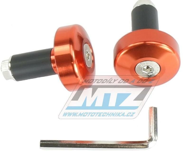 Obrázek produktu Koncovky/závaží řidítek Alloy - oranžové (pro vnitřní průměr řidítek ¤13mm) 23-01507A