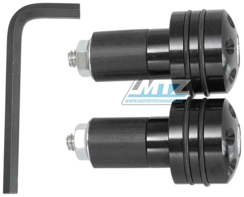 Obrázek produktu Koncovky/závaží řidítek RUBBER - černé (pro vnitřní průměr řidítek ¤17mm) 23-11702