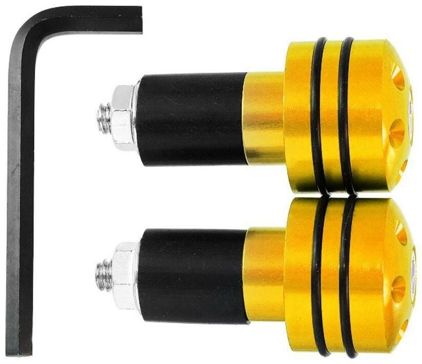 Obrázek produktu Koncovky/závaží řidítek RUBBER - zlaté (pro vnitřní průměr řidítek ¤17mm) 23-11711
