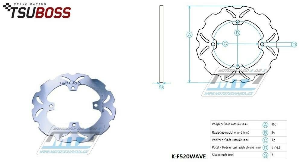 Obrázek produktu Kotouč brzdový - zubatý desing Wave - KTM SX50 / 14-25 + Husqvarna TC50 / 17-25 + GasGas MC50 / 21-25 K-F520WAVE