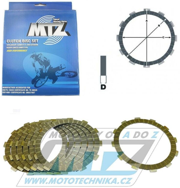 Obrázek produktu Lamely spojkové třecí (s obložením) MTZ 888-D5602-7 - KTM 450XC+525XC + 250EXC+400EXC+400SX+450EXC+450SX+450SMR+520EXC+520SX+525EXC+525SX+525SMR + 560SMR + Husaberg FE450+FE550+FE650+FS650 + Beta 250R 888-D5602-7