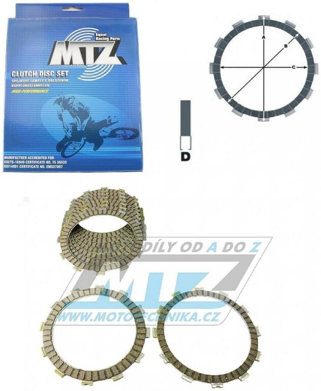 Obrázek produktu Lamely spojkové třecí (s obložením) MTZ 888-D5648-9 - KTM 450EXC+400EXC+530EXC / 08-11 + 560SMR / 06-07 + Husaberg FE390+FX450 / 10-12 + FE450+FE570 / 09-12 888-D5648-9