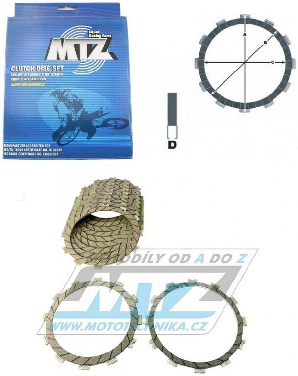 Obrázek produktu Lamely spojkové třecí (s obložením) MTZ 888-D5634-11 - KTM Adventure 950 + Superenduro 950R + Supermoto 950+950R + Adventure 990+990R+990S + SMR990 Supermoto R + SMT990 Supermoto T + Superduke 990+990 888-D5634-11