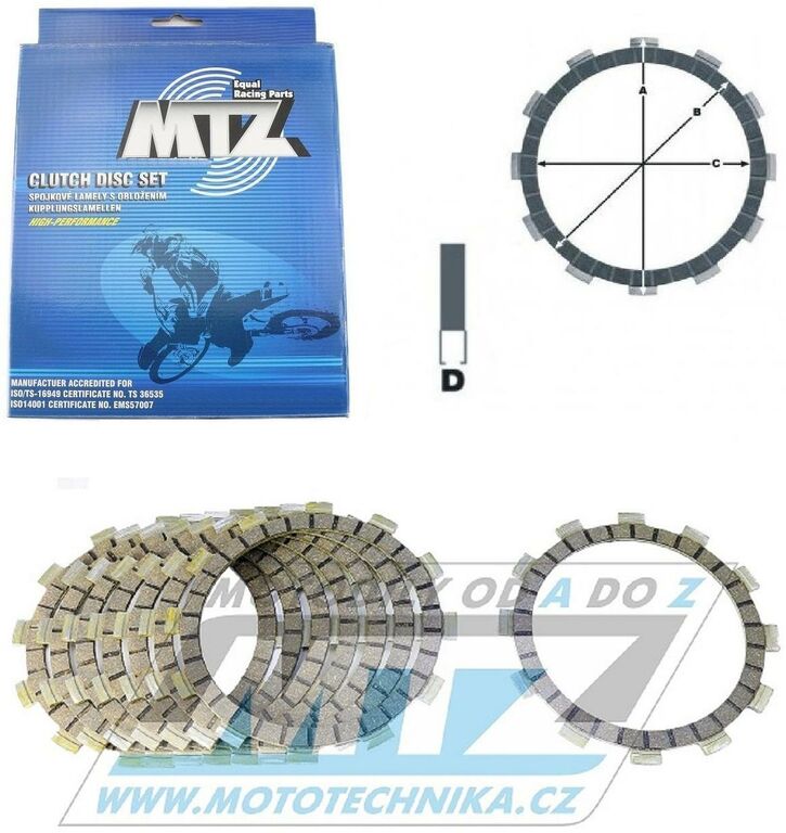 Obrázek produktu Lamely spojkové třecí (s obložením) MTZ 887-D2325-8 - Yamaha YZ125 / 93-22 + YZ125X / 20-22 887-D2325-8