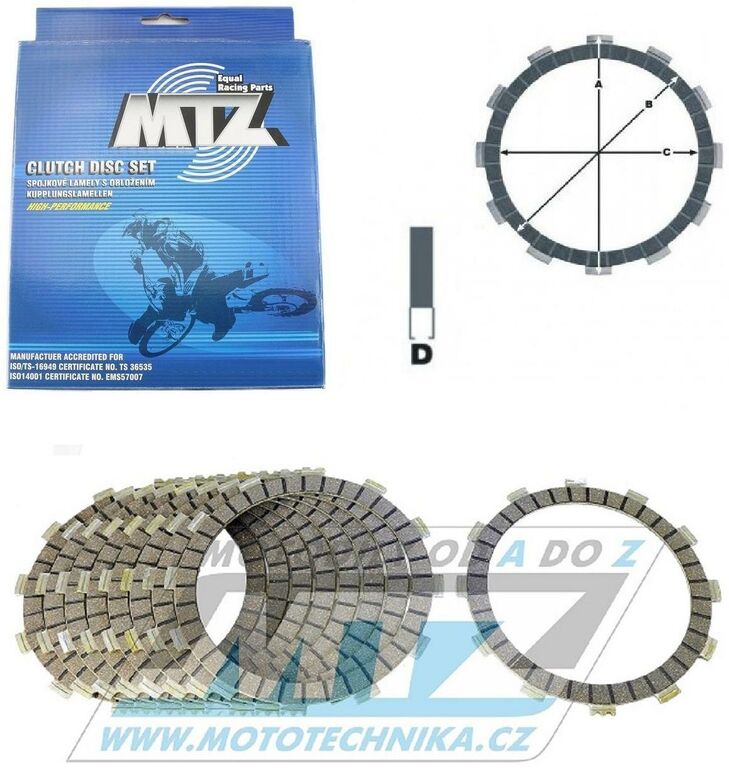 Obrázek produktu Lamely spojkové třecí (s obložením) MTZ 887-D2352-9 - Yamaha YZF426+YZF450+WRF426+WRF450 + Gas-Gas ECF450 + Beta Xtrainer 300 887-D2352-9