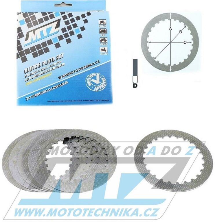 Obrázek produktu Lamely spojkové plechové (meziplechy) MTZ 881-P005-7 - Honda CR125R+CRF250R+CRF250X+CRF300X + Kawasaki KDX220 + KTM EXC250F+SX250F+XCF250W + Gas-Gas EC125+MC125+SM125+SM450 FSE + HM CRE125R + Husaberg 881-P005-7