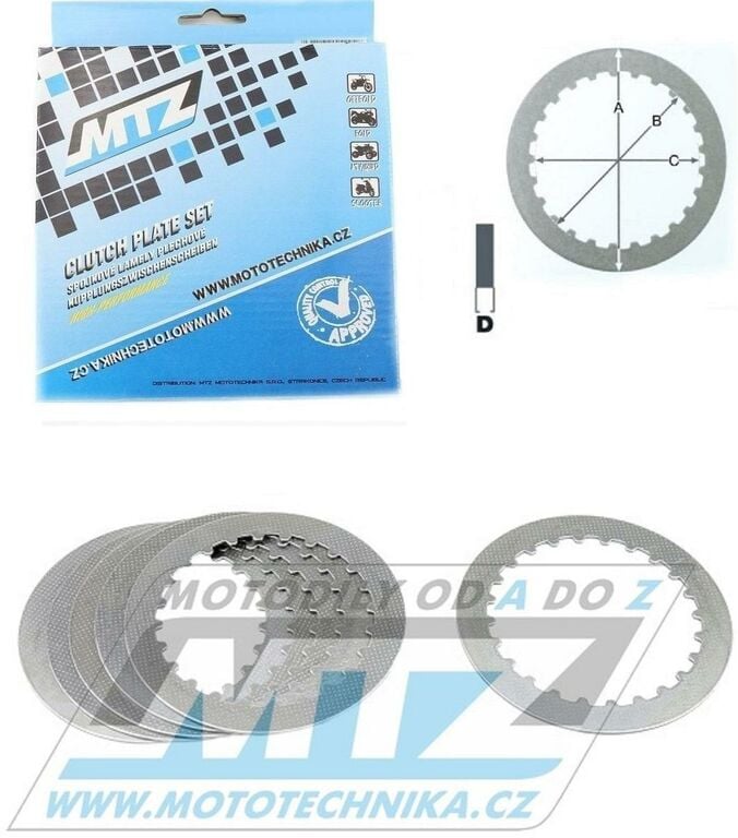 Obrázek produktu Lamely spojkové plechové (meziplechy) MTZ 881-P005-6 - Honda CR125+CR125R + KTM 125EXC+125SX+144SX+150SX+200EXC+200SX + Husaberg TE125 + Husqvarna TC125+TE125+TE150 881-P005-6