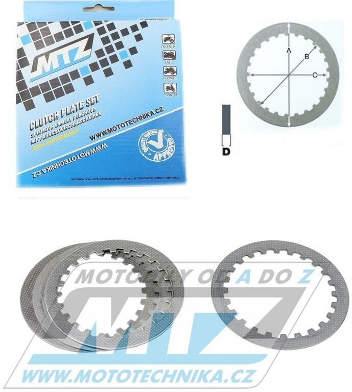 Obrázek produktu Lamely spojkové plechové (meziplechy) MTZ 881-P028-4 - Honda CR80R / 87-02 + CR85R / 03-07 881-P028-4